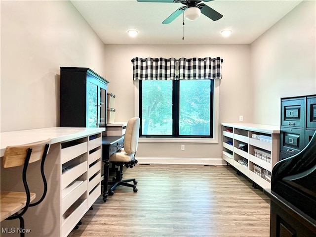 2710 E Hutton Rd, Wooster, OH 44691 - office area with wood finished floors and ceiling fan