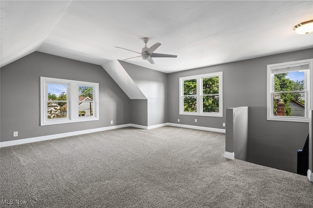 4305 W 49th St, Cleveland, OH 44144 - bonus room with plenty of natural light, carpet flooring, a ceiling fan, and lofted ceiling