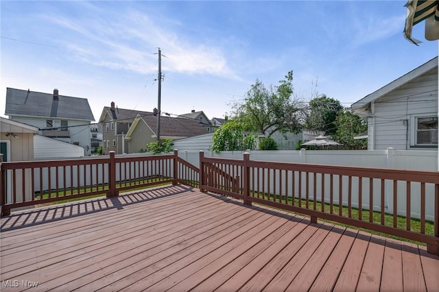 4305 W 49th St, Cleveland, OH 44144 - deck with a residential view and a fenced backyard