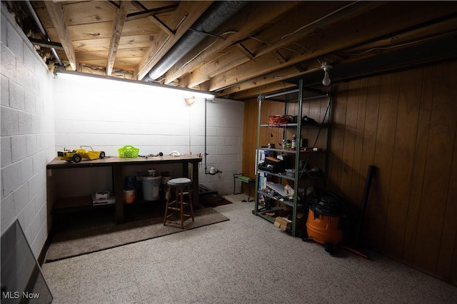 1074 S Meridian Rd, Austintown, OH 44509 - unfinished below grade area featuring concrete block wall