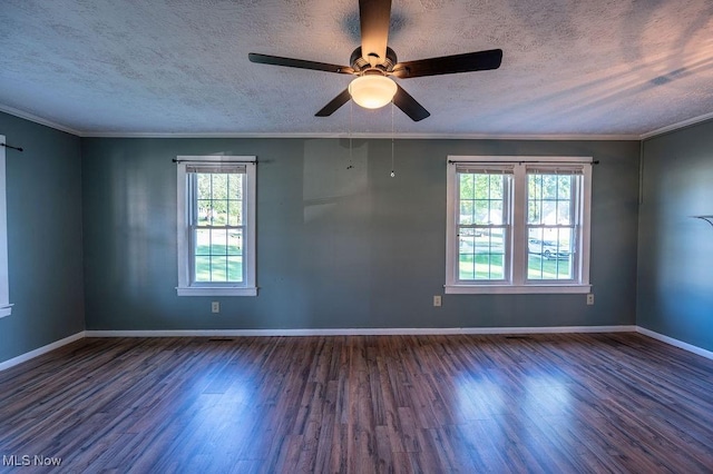 4412 14th Ave, Parkersburg, WV 26101 - spare room with wood finished floors, a textured ceiling, a ceiling fan, and crown molding