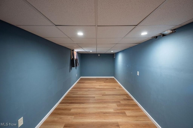 4412 14th Ave, Parkersburg, WV 26101 - empty room with recessed lighting, a drop ceiling, and wood finished floors