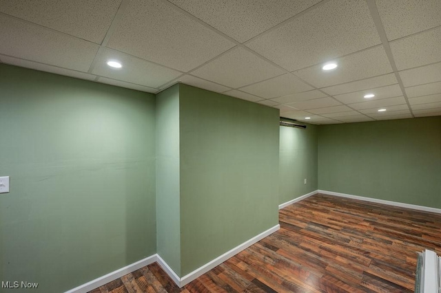 4412 14th Ave, Parkersburg, WV 26101 - empty room featuring wood finished floors, recessed lighting, and a drop ceiling