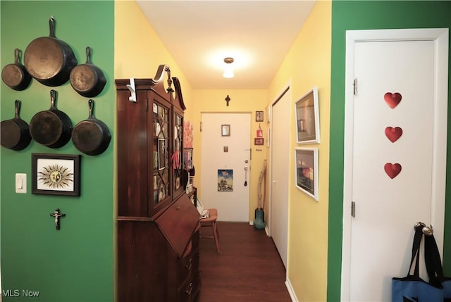 20312 Lorain Rd Unit 314, Fairview Park, OH 44126 - hall featuring dark wood finished floors and baseboards
