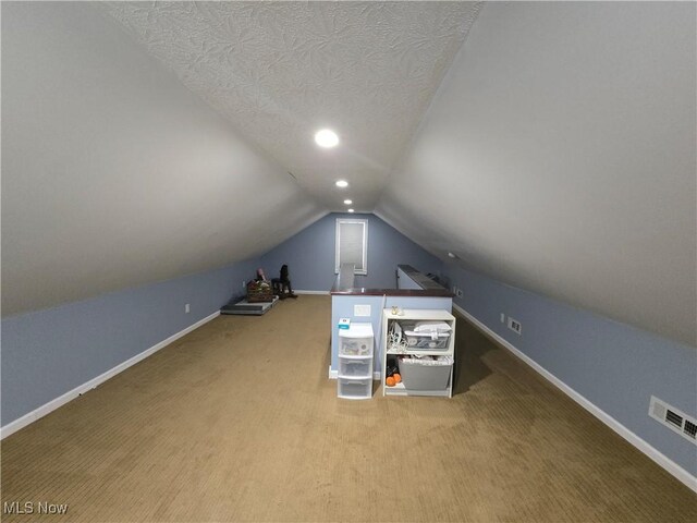 119 E 6th St, Williamstown, WV 26187 - unfurnished office featuring vaulted ceiling, carpet flooring, a textured ceiling, and recessed lighting