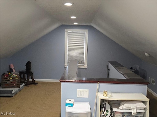 119 E 6th St, Williamstown, WV 26187 - bonus room with lofted ceiling, carpet flooring, and recessed lighting