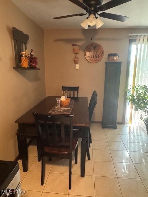 4385 Inner Circle Dr Unit B18, Brunswick, OH 44212 - dining room featuring a ceiling fan and light tile patterned flooring