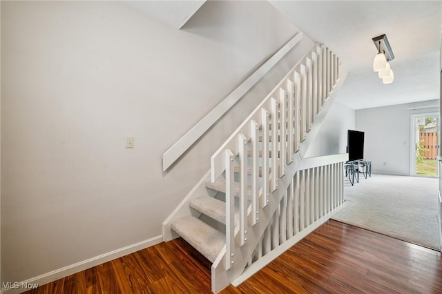 1653 Maple View Ct, Streetsboro, OH 44241 - stairs with baseboards and wood finished floors