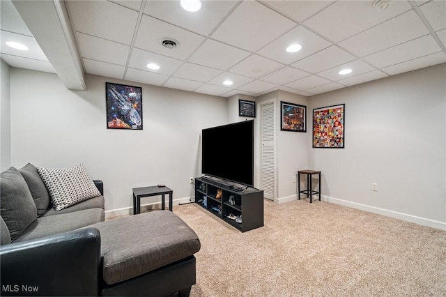 1653 Maple View Ct, Streetsboro, OH 44241 - carpeted living area with recessed lighting and a paneled ceiling