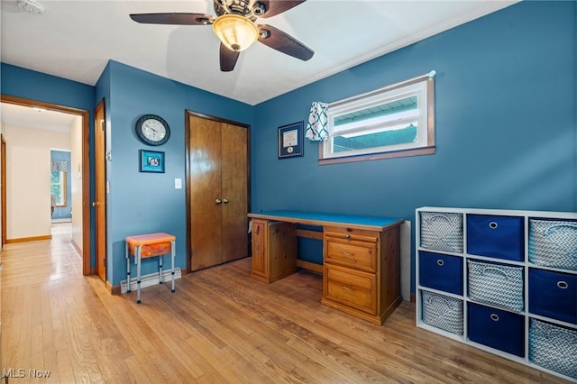 34 Prospect St, Seville, OH 44273 - home office with wood finished floors and ceiling fan