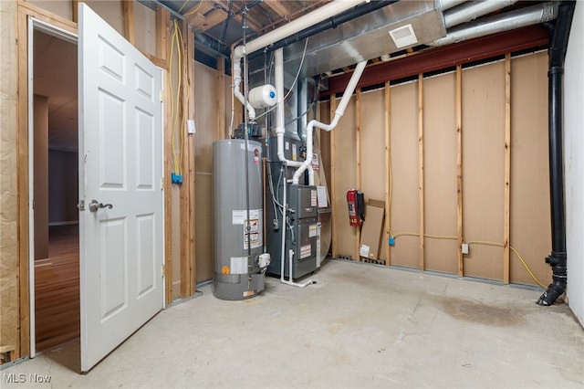 4428 Trail Head Cir NW, Massillon, OH 44647 - unfinished basement featuring gas water heater and heating unit
