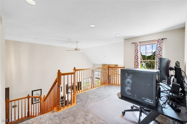 1133 S Azalea Blvd, Barberton, OH 44203 - carpeted office featuring a ceiling fan, recessed lighting, and vaulted ceiling