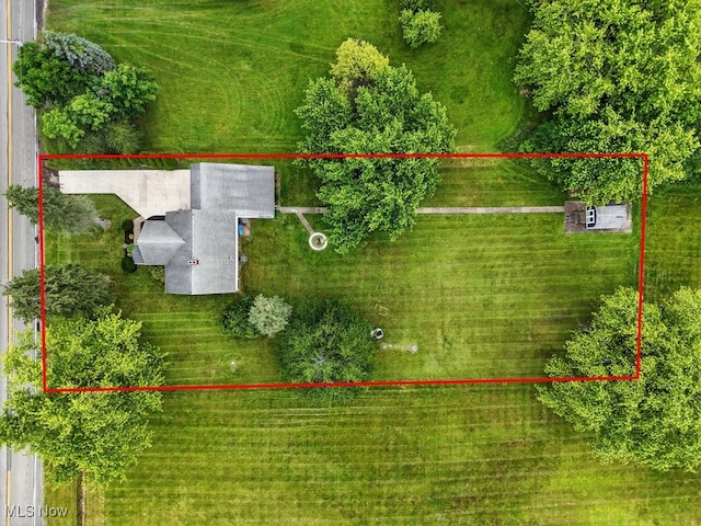 1624 Krumroy Rd, Akron, OH 44306 - aerial view of property and surrounding area with property parcel outlined