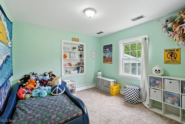 1624 Krumroy Rd, Akron, OH 44306 - carpeted bedroom featuring a baseboard radiator