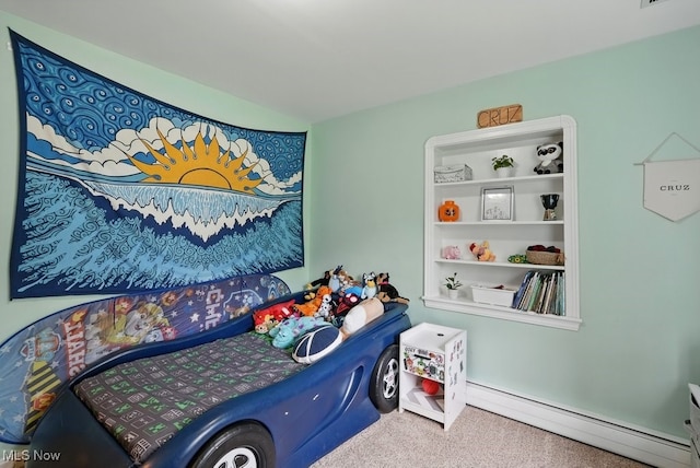 1624 Krumroy Rd, Akron, OH 44306 - bedroom with baseboard heating and carpet floors