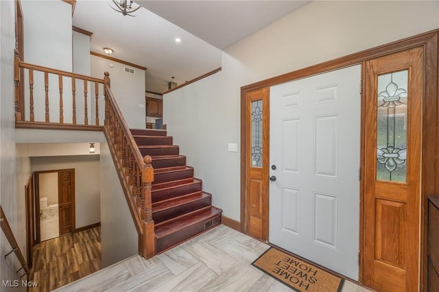 1096 Colegate Dr, Marietta, OH 45750 - foyer entrance with stairway