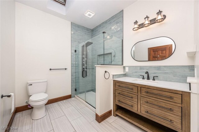 1096 Colegate Dr, Marietta, OH 45750 - bathroom with vanity, a stall shower, and tile patterned floors