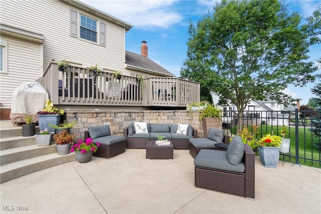 2785 Chalford Cir NW, North Canton, OH 44720 - view of patio / terrace featuring an outdoor hangout area and a deck