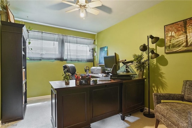 593 Mardon Ave, Akron, OH 44303 - office featuring light carpet and ceiling fan