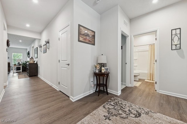 2014 Sugar Maple Dr, Kent, OH 44240 - hallway with wood finished floors and recessed lighting