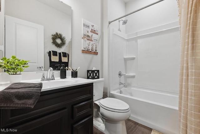 2014 Sugar Maple Dr, Kent, OH 44240 - bathroom with shower / tub combo with curtain, vanity, and wood finished floors