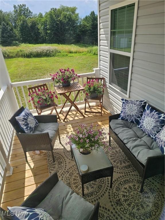 2014 Sugar Maple Dr, Kent, OH 44240 - wooden deck featuring a yard and outdoor lounge area