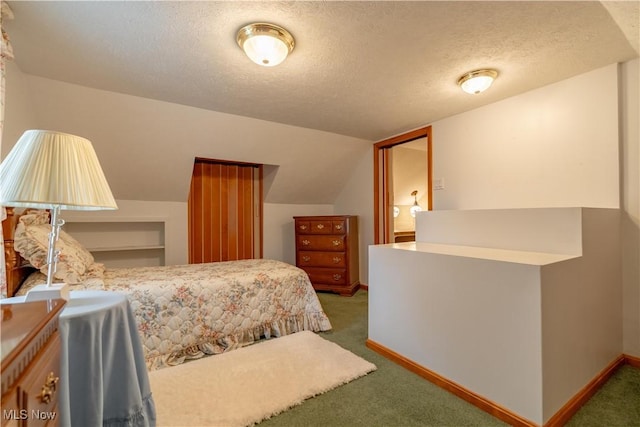 409 Yager Rd, New Franklin, OH 44216 - carpeted bedroom with a textured ceiling and lofted ceiling