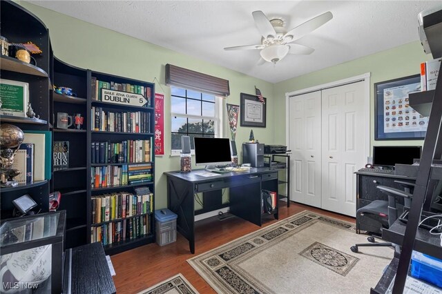 136 Westchester Dr, Brunswick, OH 44212 - home office with wood finished floors and a ceiling fan