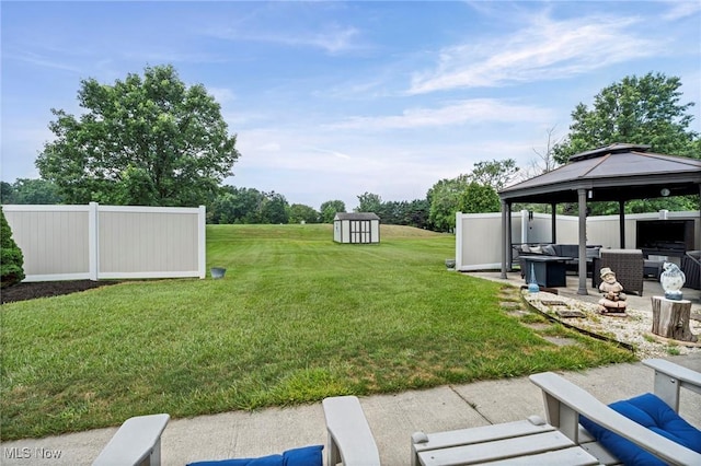 136 Westchester Dr, Brunswick, OH 44212 - view of yard featuring a gazebo, an outdoor hangout area, and a patio