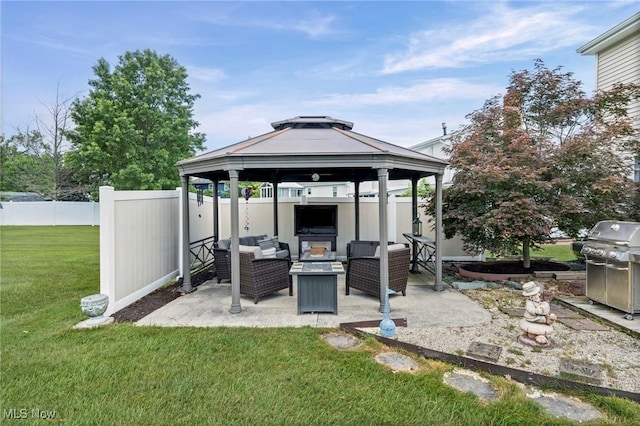 136 Westchester Dr, Brunswick, OH 44212 - view of patio with a gazebo, an outdoor hangout area, and grilling area