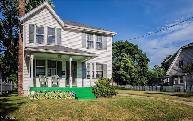 1299 Herberich Ave, Akron, OH 44301 - view of front of property featuring a porch and a chimney