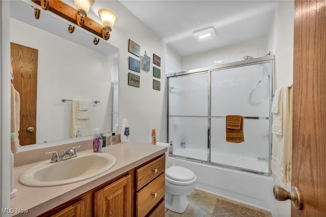 2061 Garden Ln, Hudson, OH 44236 - bathroom featuring vanity, enclosed tub / shower combo, and tile patterned floors