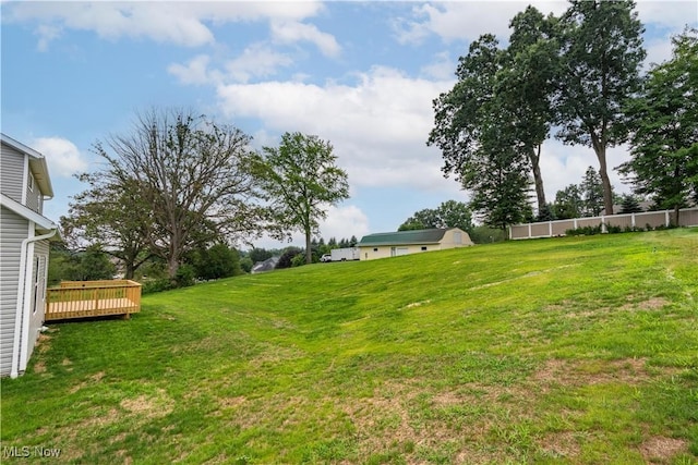 8452 Beatty St NW, Massillon, OH 44646 - view of green lawn with a deck