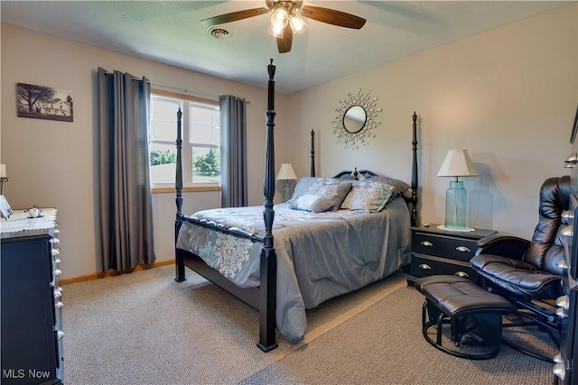 2939 Sandhill Rd, Marietta, OH 45750 - bedroom with light carpet and ceiling fan