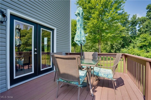 2939 Sandhill Rd, Marietta, OH 45750 - deck featuring outdoor dining area and french doors