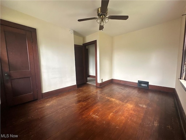 1012 Chandler Ave, Akron, OH 44314 - unfurnished bedroom featuring wood-type flooring and ceiling fan