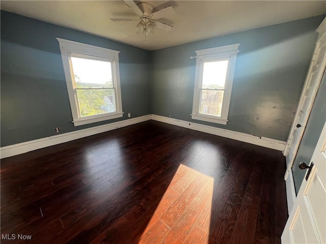 423 W Main St, Barnesville, OH 43713 - spare room with hardwood / wood-style flooring and a ceiling fan