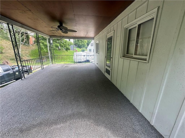 600 Jeanette Ave, Martins Ferry, OH 43935 - view of patio / terrace featuring an attached carport and a ceiling fan