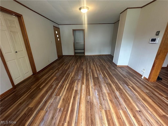 600 Jeanette Ave, Martins Ferry, OH 43935 - spare room featuring wood finished floors and crown molding