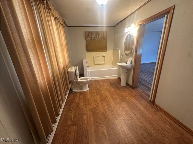 600 Jeanette Ave, Martins Ferry, OH 43935 - full bath featuring wood finished floors, a bath, and a shower