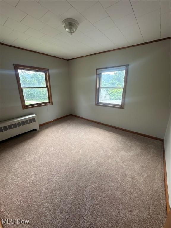 600 Jeanette Ave, Martins Ferry, OH 43935 - carpeted spare room featuring baseboards and crown molding