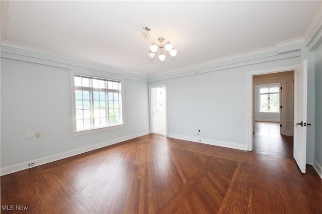12 Lotus Ave, Chester, WV 26034 - spare room with a chandelier and crown molding