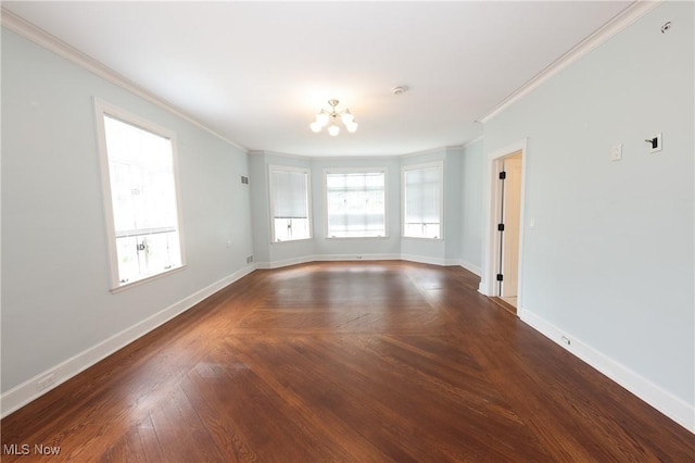 12 Lotus Ave, Chester, WV 26034 - empty room featuring ornamental molding and a chandelier