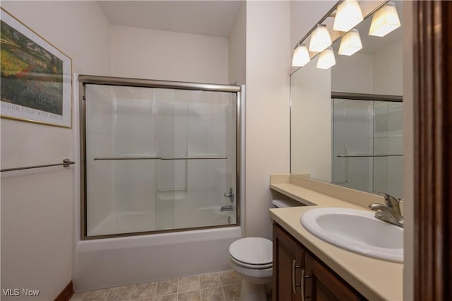 1110 Mansion Dr, Barberton, OH 44203 - full bathroom with vanity and shower / bath combination with glass door