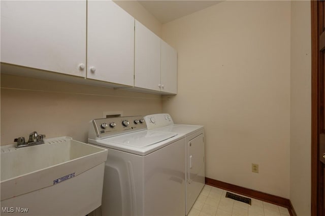 1110 Mansion Dr, Barberton, OH 44203 - laundry area with cabinet space and washer and clothes dryer