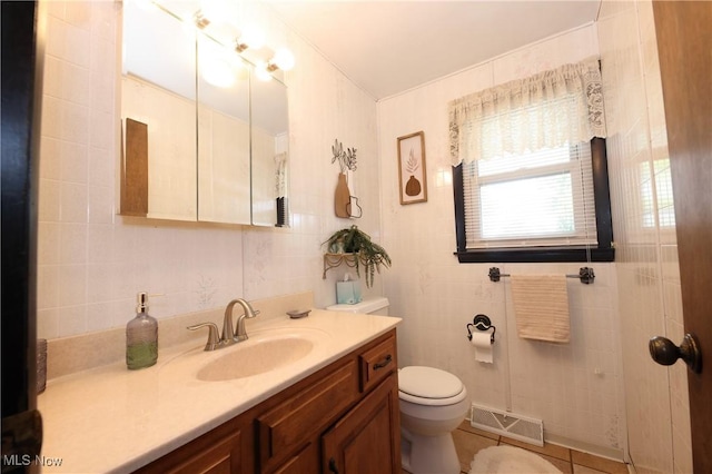 27 Robinson Ln, Weirton, WV 26062 - bathroom featuring vanity and tile walls
