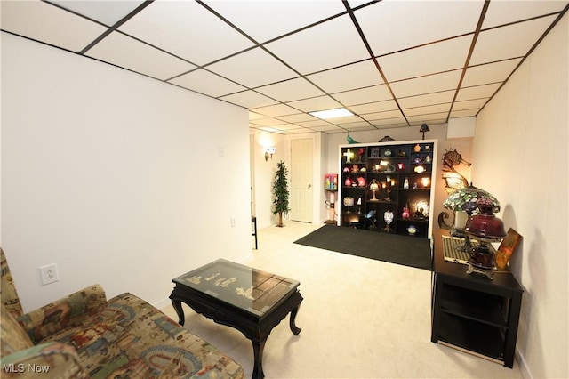 27 Robinson Ln, Weirton, WV 26062 - carpeted living room with a paneled ceiling