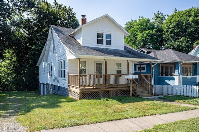 1333 Meriline St, Cuyahoga Falls, OH 44221 - bungalow-style house featuring a porch, a chimney, and roof with shingles