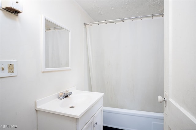 1333 Meriline St, Cuyahoga Falls, OH 44221 - full bath with vanity, shower / bath combination with curtain, and a textured ceiling