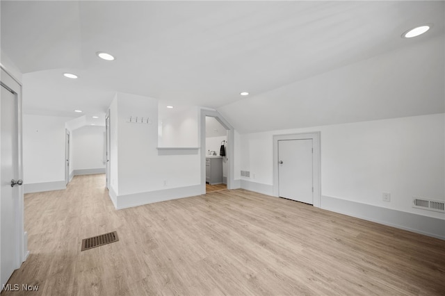 159 Edgerton Rd, Akron, OH 44303 - additional living space featuring vaulted ceiling, light wood-style flooring, and recessed lighting